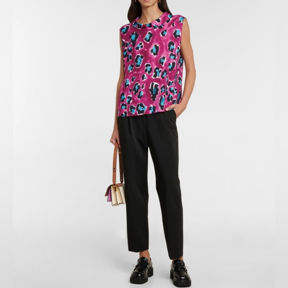 Marni Leopard-Print Tank Top in Dry Rose - Picture 2 of 12